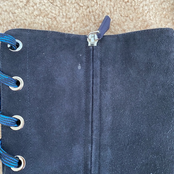 Prada Blue Suede Lace Up Boots - Picture 8 of 11